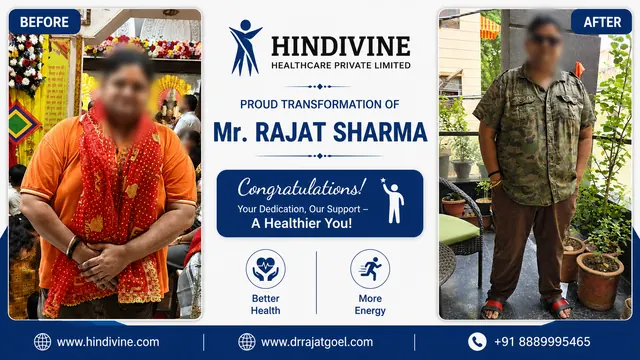 Patient result, face blurred for privacy: Mr. Rajat Sharma, Better health, more energy